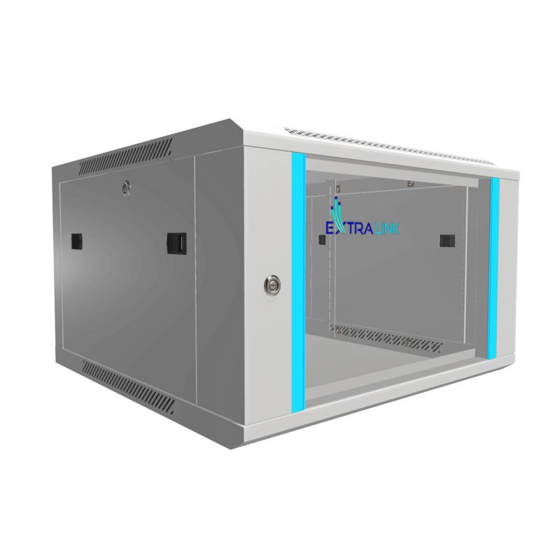 Szafa rack Extralink 6U 600x600 Szara montowana na ścianie