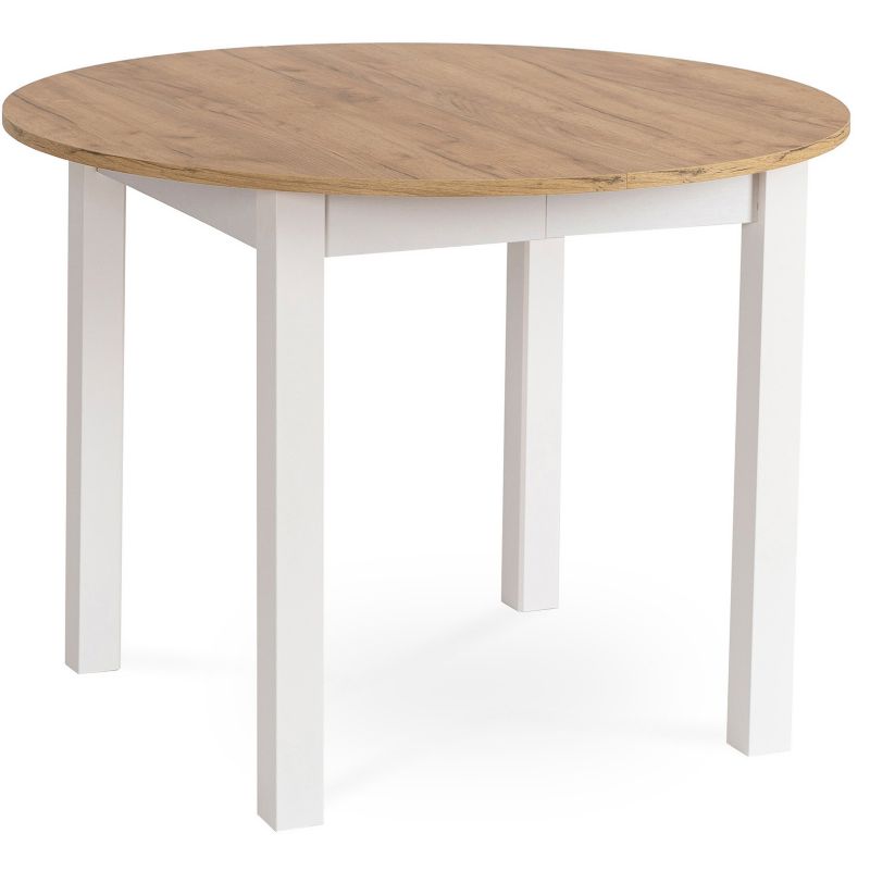Stół Okrągły Harry 102-142 cm Mebel Elite Rozkładany Dąb Craft/Biały 1 szt