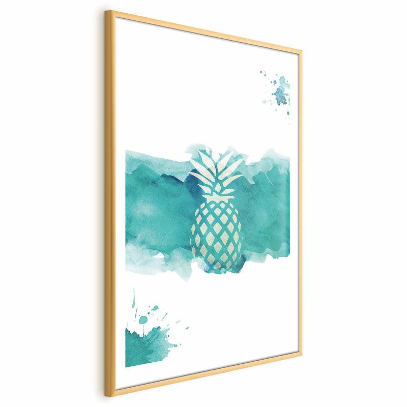 Plakat Artgeist Ananas 60x90 cm z ramą złotą 1 szt