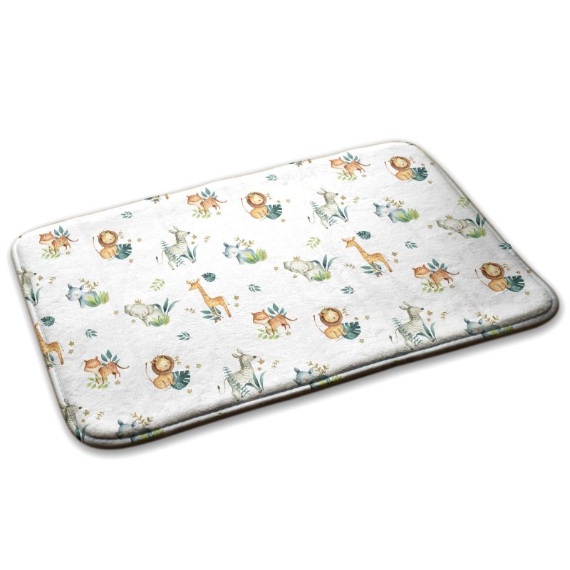 Dywanik dla dzieci Tulup 75x45cm Zwierzęta w dżungli Miękki i antypoślizgowy 1 szt.