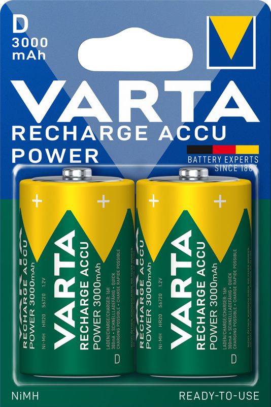 Akumulatorki VARTA Recharge Accu Power D 3000 mAh 2 szt.