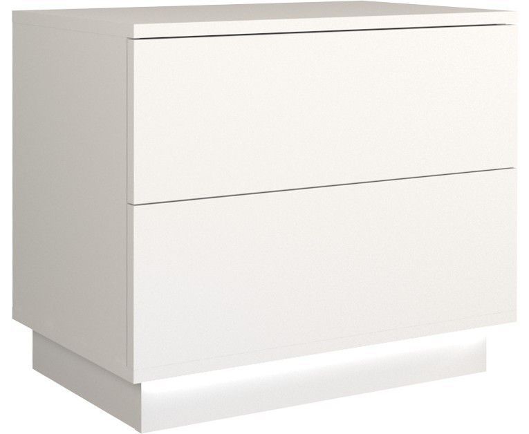 Szafka Nocna Sela S2 - Biel Mat + Led