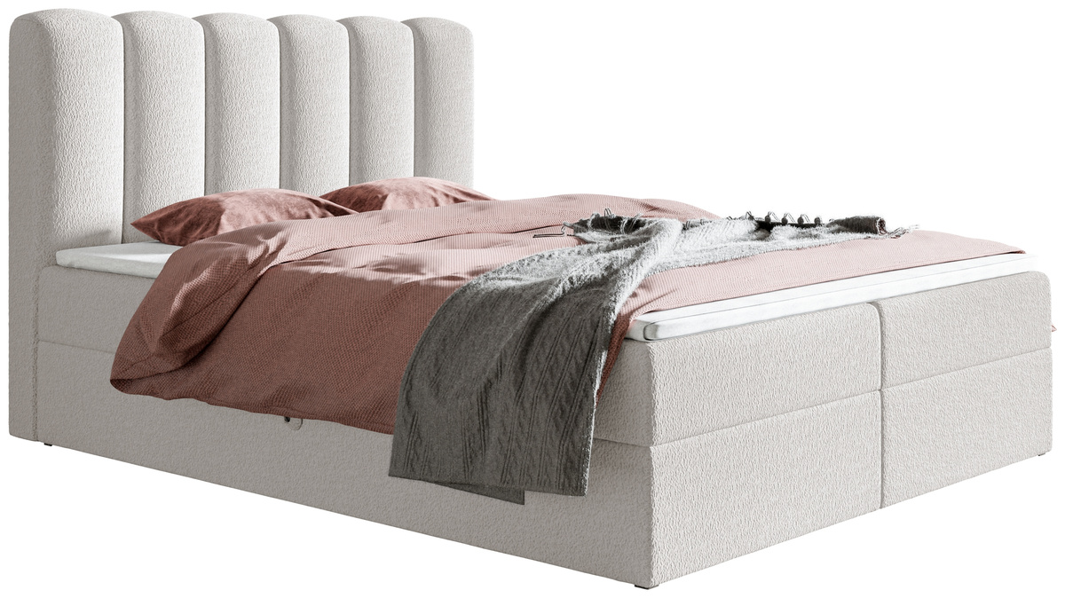 Dwuosobowe łóżko kontynentalne 180x200 cm z pojemnikiem do sypialni BALENO