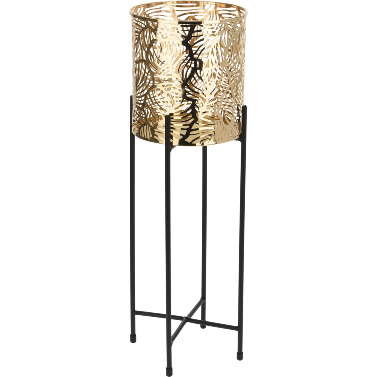 Doniczka metal Gold ze stojakiem L 4