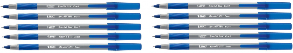 10x długopis Bic Round Stic Exact, 0.8mm, niebieski