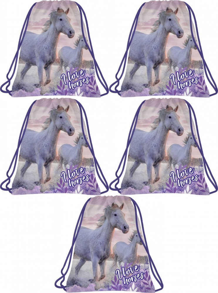 5x Worek na buty Derform Konie 25, 41x35cm