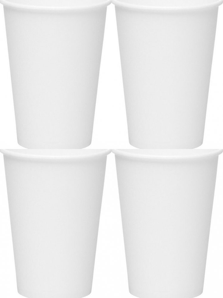 4x Kubki jednorazowe, 250ml, papier, 50 sztuk, biały, SUP