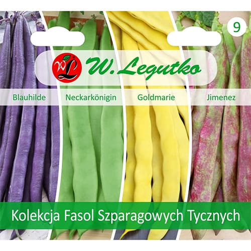 1 pac, Colecție de fasole verde, pachet cu 4 soiuri - Semințe: Mod de ambalare: 1 pac