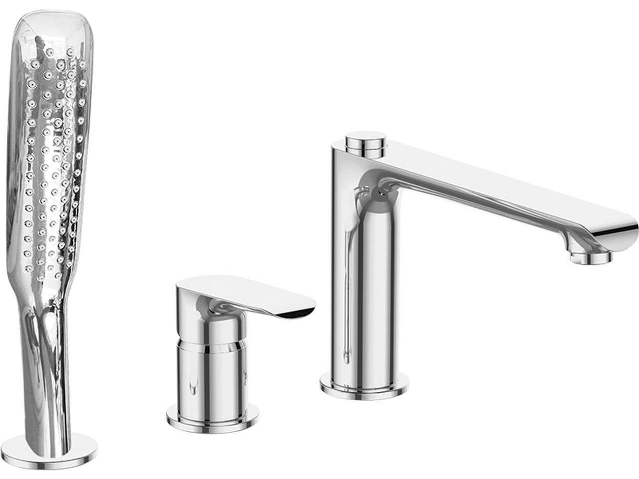 Outlet - Laveo Alea bateria wannowo-prysznicowa stojąca 3-otworowa chrom BLE013D - Wysyłka w 24h