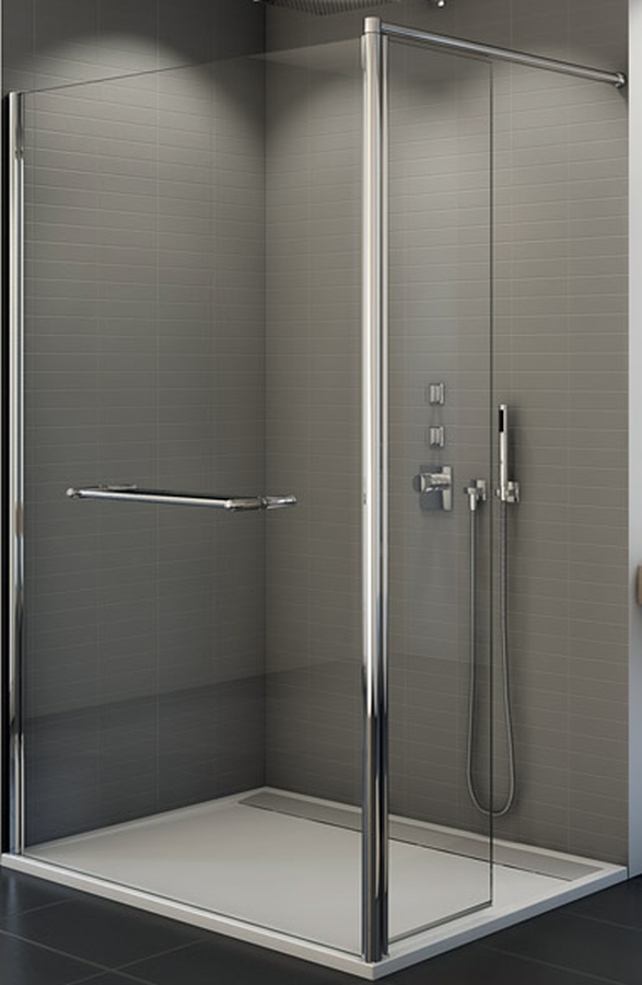 SanSwiss Fun ścianka prysznicowa Walk-In 140 cm srebrny połysk/szkło przezroczyste FUD214005007 - Wysyłka w 24h