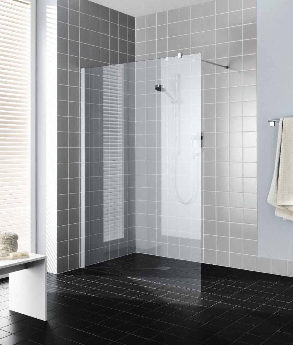 Kermi Walk-In Filia XP ścianka prysznicowa 100 cm wolnostojąca srebrny połysk/szkło przezroczyste FXTWF10020VPK