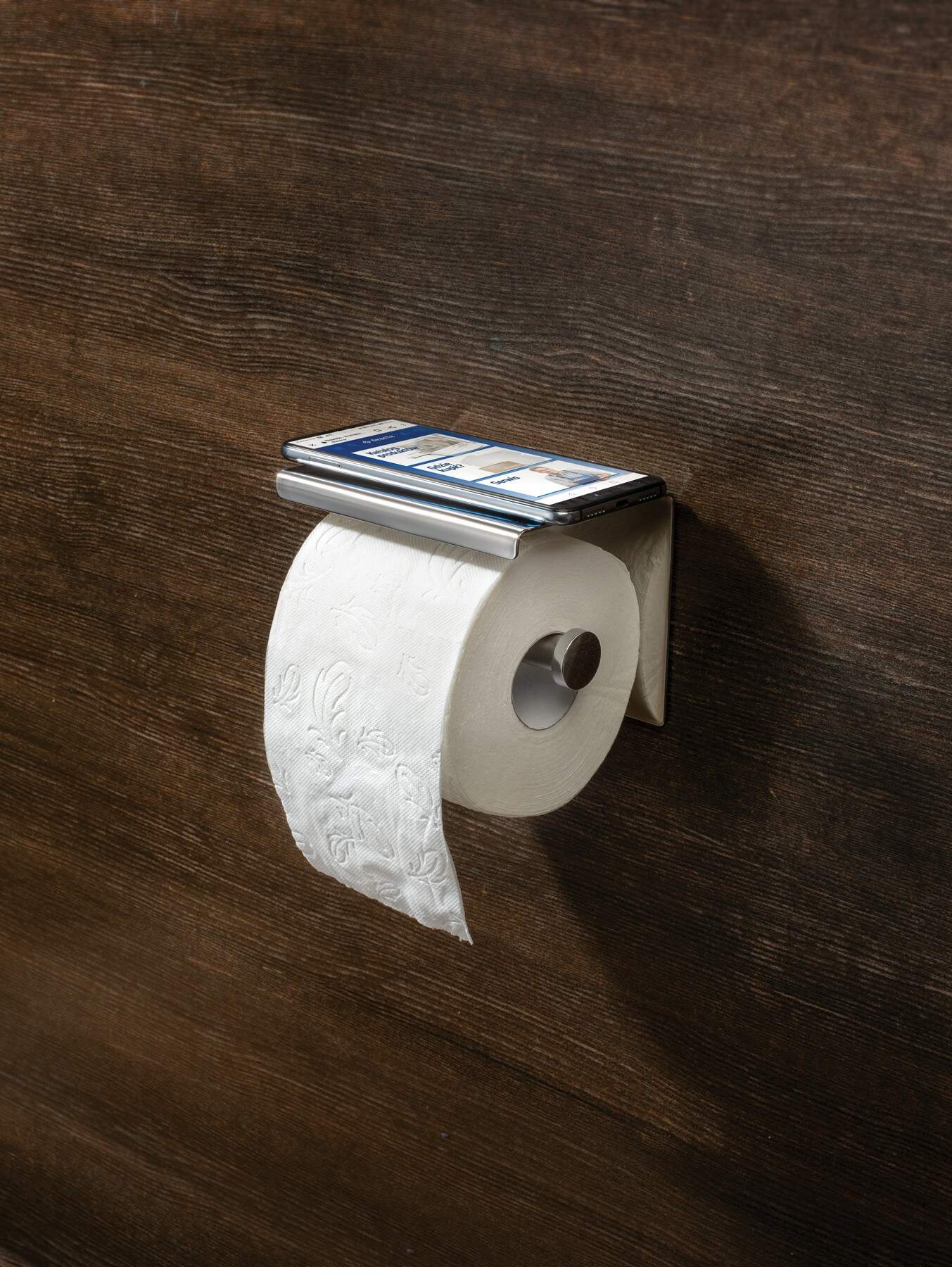 Deante Round uchwyt na papier toaletowy z półką chrom połysk ADR0221 - Wysyłka w 24h