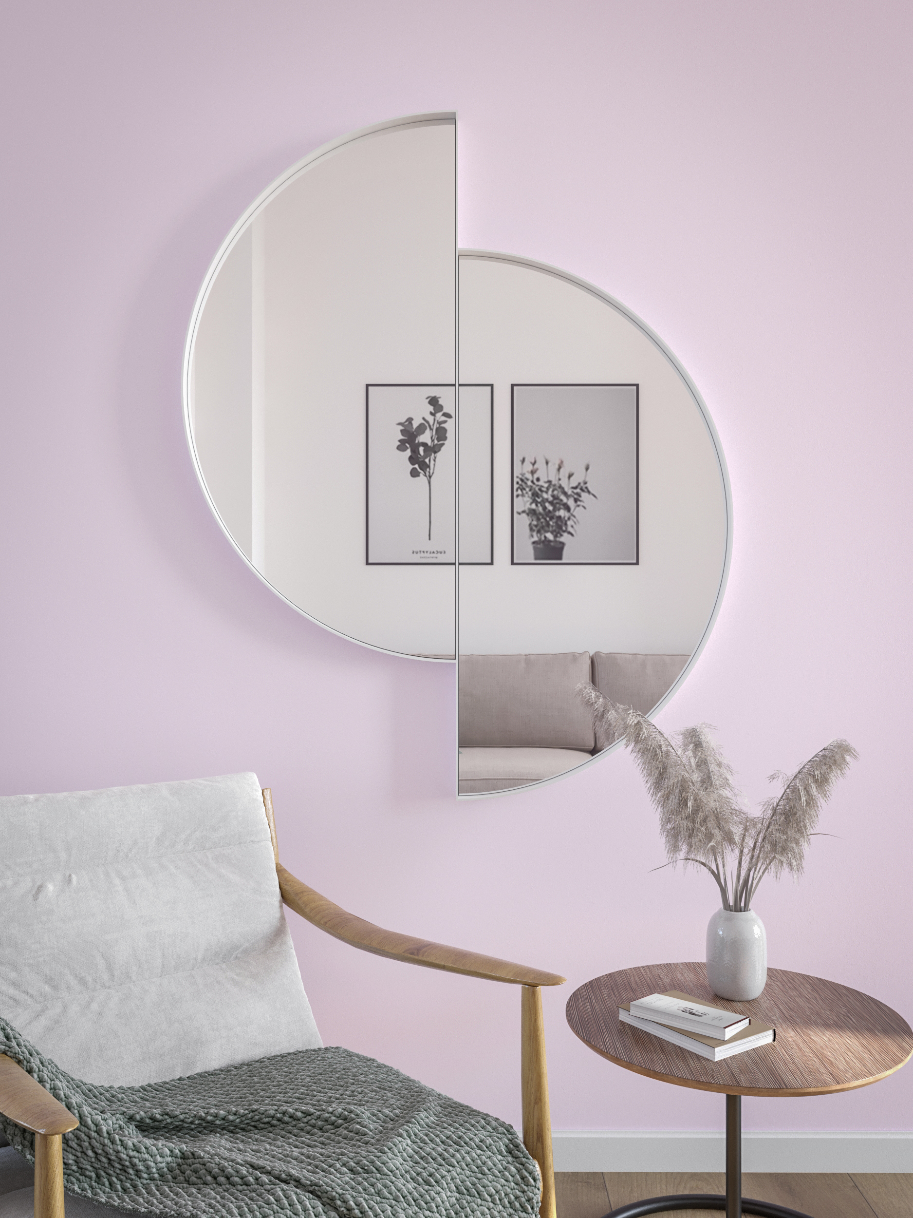 HoM Qaanaaq lustro 80x100 cm rama stalowa biały Q-80x100-W50x4