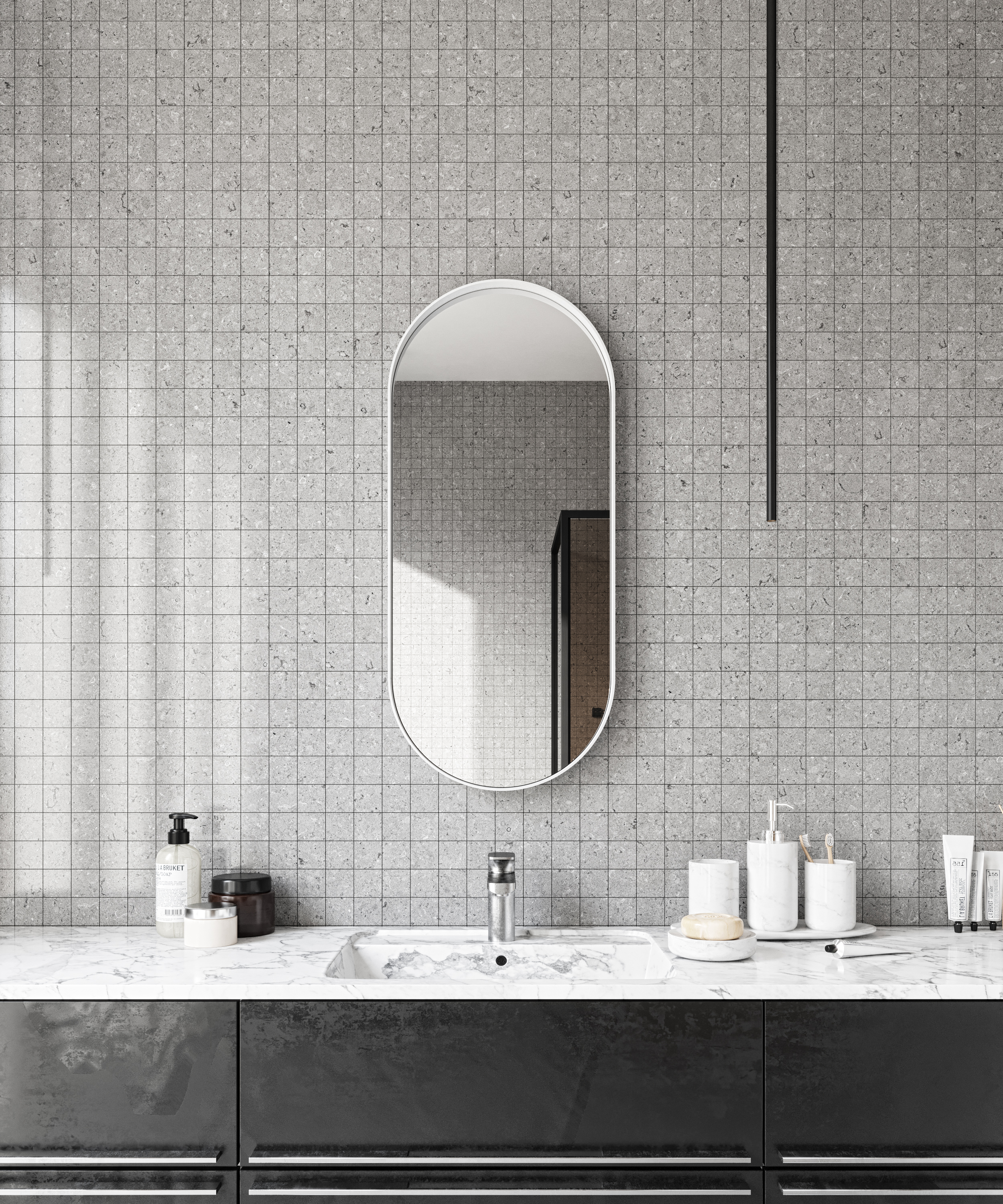 HoM Akasaka lustro 60x120 cm rama stalowa biały A-60x120-W50x4