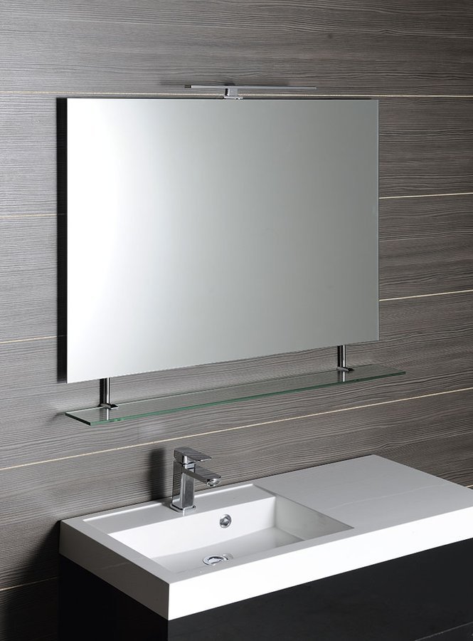 Sapho Wega lustro 90x80 cm z półką chrom/szkło przezroczyste 60092-9 - Wysyłka w 24h