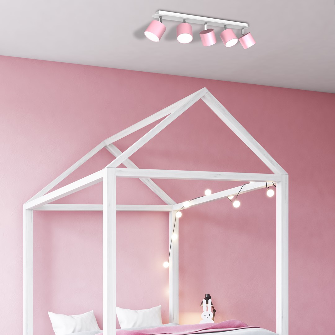 Milagro Dixie Pink lampa podsufitowa 5x11W różowy/biały MLP7613