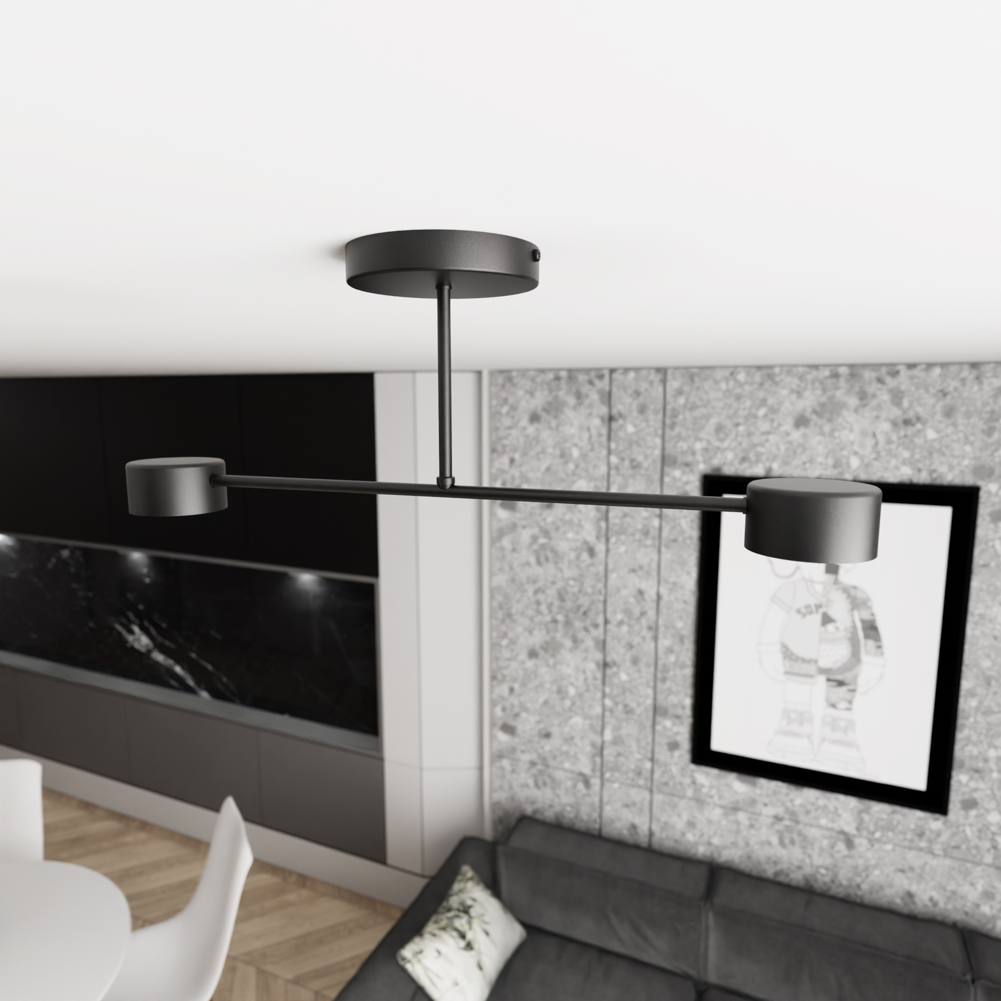 Emibig Halo lampa wisząca 2x10 W czarna 1355/2