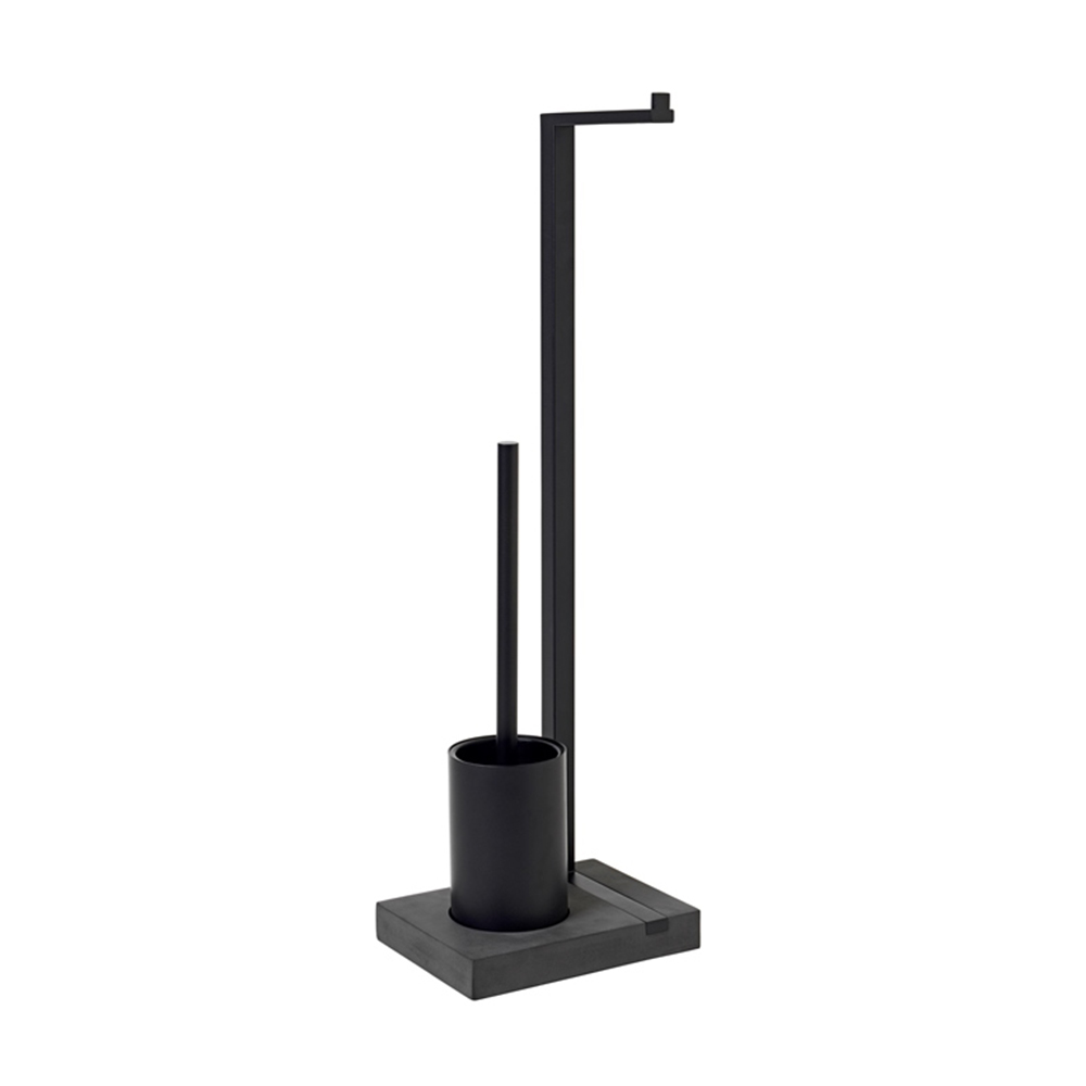 Blomus Menoto uchwyt na papier toaletowy ze szczotką Black B69151