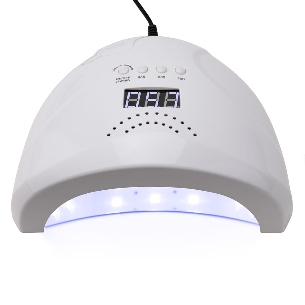 Lampa do paznokci dual UV/LED 48W do lakierów hybrydowych żeli i akrylożeli biała 1s