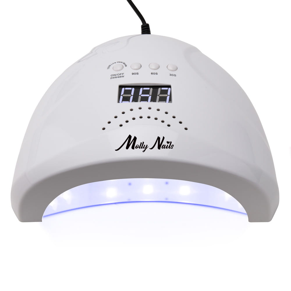 Lampa do paznokci dual UV/LED 48W Molly Nails do lakierów hybrydowych żeli i akrylożeli biała 1S