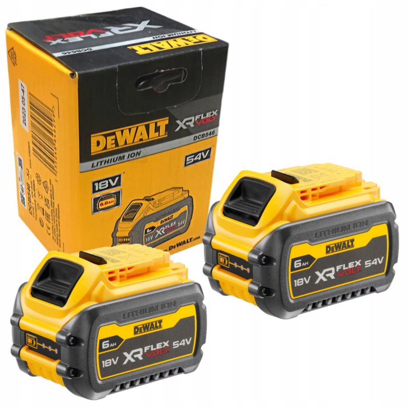 Zestaw dwóch akumulatorów DeWALT XR FlexVolt 18/54V 6/2Ah 1 szt.