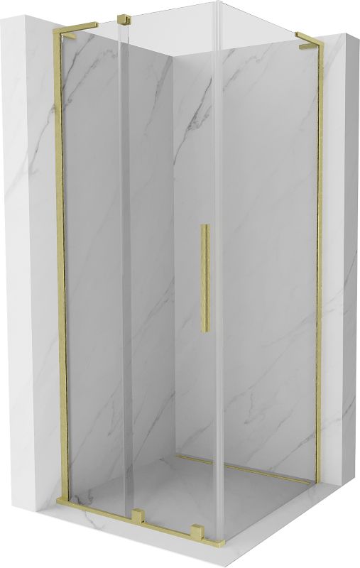 Kabina prysznicowa Mexen Velar L rozsuwana 110 x 110 cm transparent złota szczotkowana 1 szt.