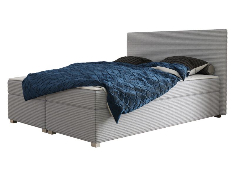 Łóżko kontynentalne MIRJAN 24 Simple Sztruks 140x200 jasny szary 1 szt.