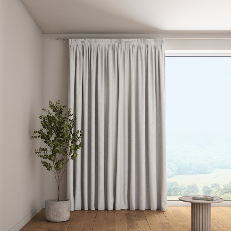 Zasłona na taśmie marszczącej 1 szt. 130 x 245 cm Dekoria szaro-białe wzory geometryczne 1 szt.