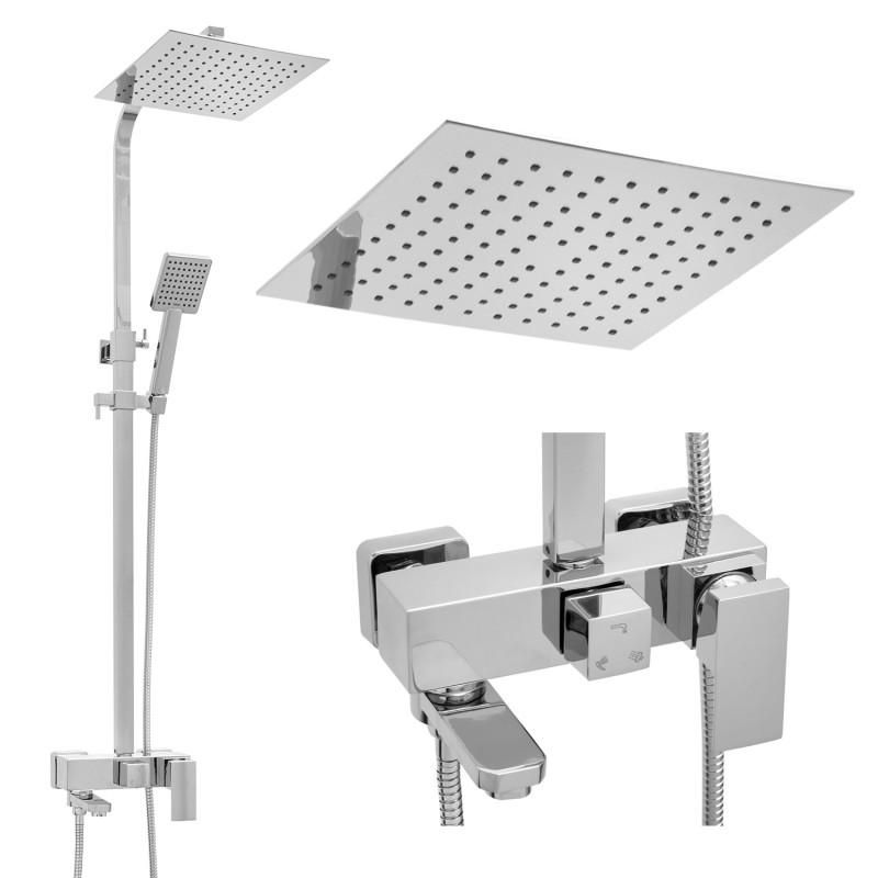 Bateria prysznicowa Yoka HOME natynkowa z zestawem prysznicowym deszczownica 25 cm 1szt.