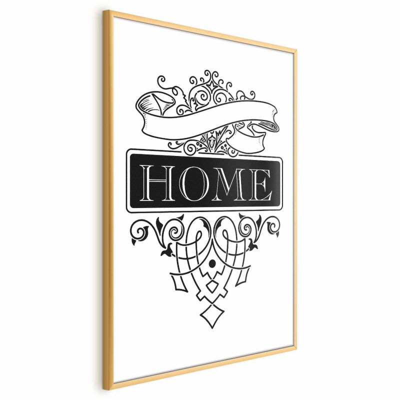 Plakat Artgeist Home 60x90 cm z ramą złotą 1 szt