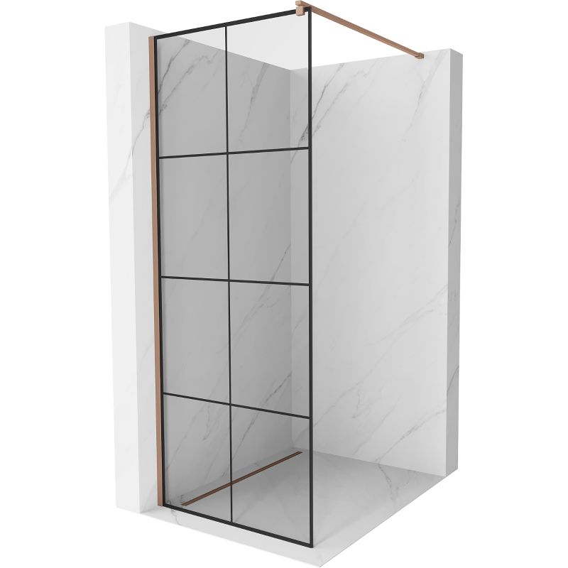 Ścianka prysznicowa Walk-in Mexen Kioto czarny wzór 70x200 cm 800-070-101-60-77 1 szt.