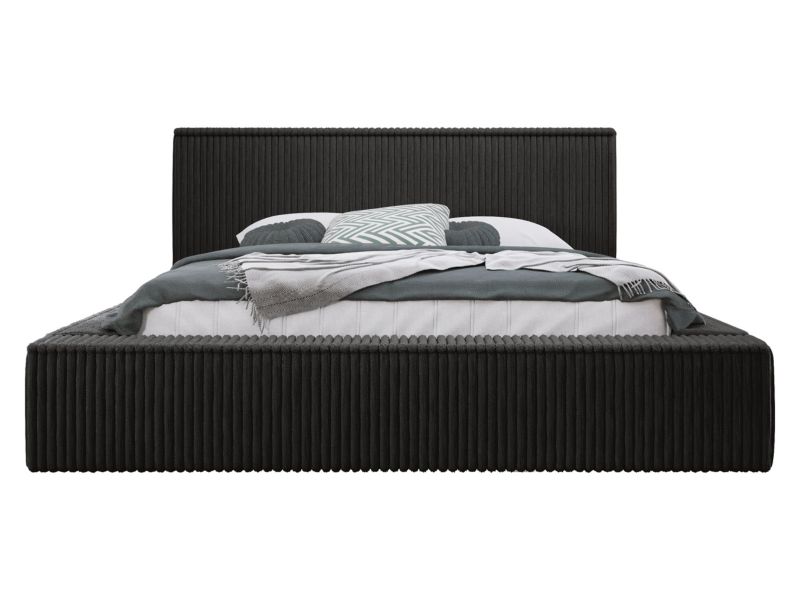 Łóżko tapicerowane MIRJAN 24 z pojemnikiem Glexi Sztruks 180x200 czarny sztruks 1 szt.