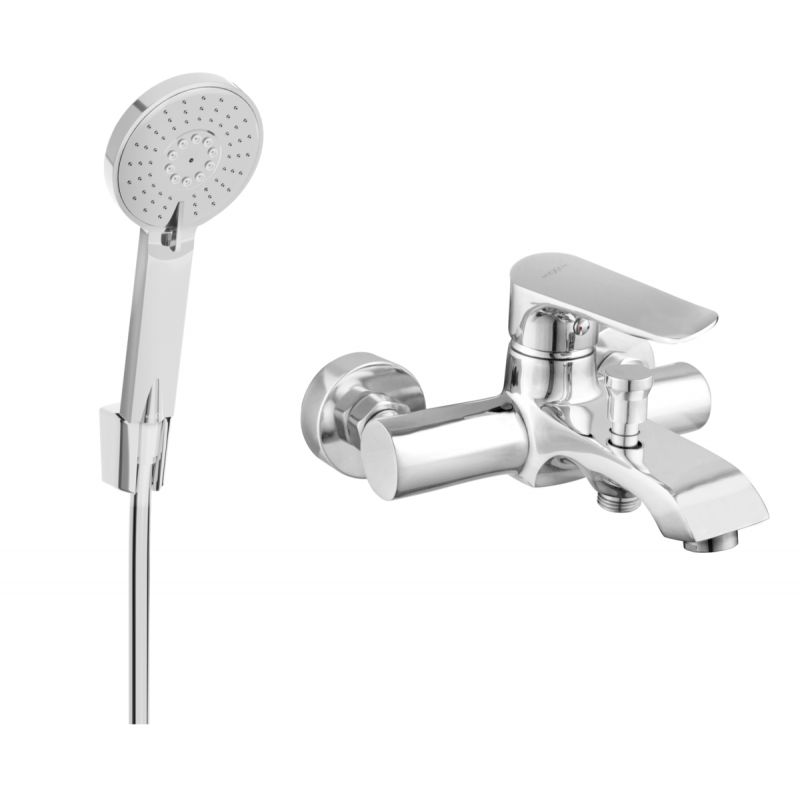 Bateria wannowa z zestawem prysznicowym Mexen Pecos chrom 7273R40-00 1 szt.