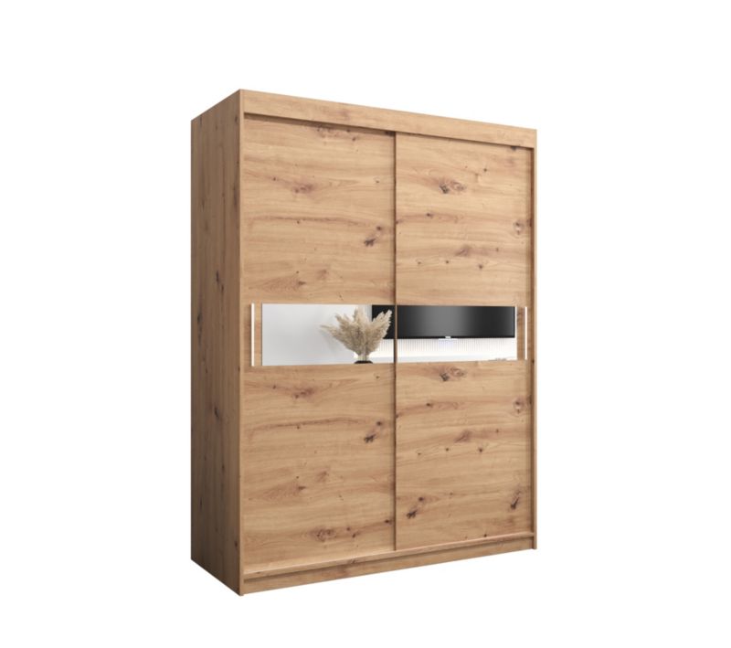 Szafa przesuwna Garderoba Abiks HAWANA 3 150 dąb artisan + dąb artisan 1 szt.