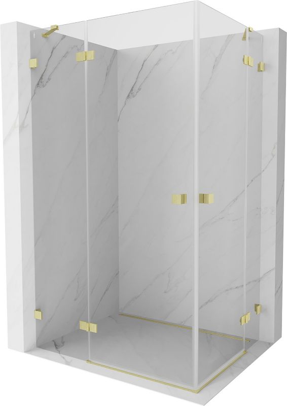 Kabina prysznicowa Mexen Lunar Duo uchylna 105 x 100 cm transparent złota szczotkowana 1 szt.