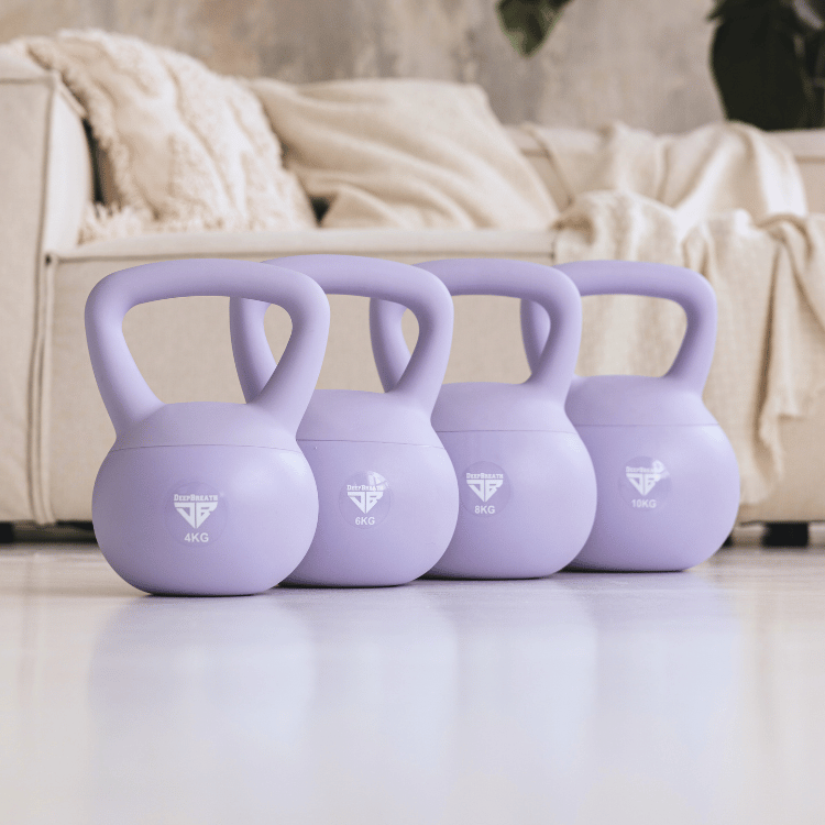 Zestaw 4 Kettlebells miękkie - Purple (4 kg, 6 kg, 8 kg, 10 kg) - Deep Breath