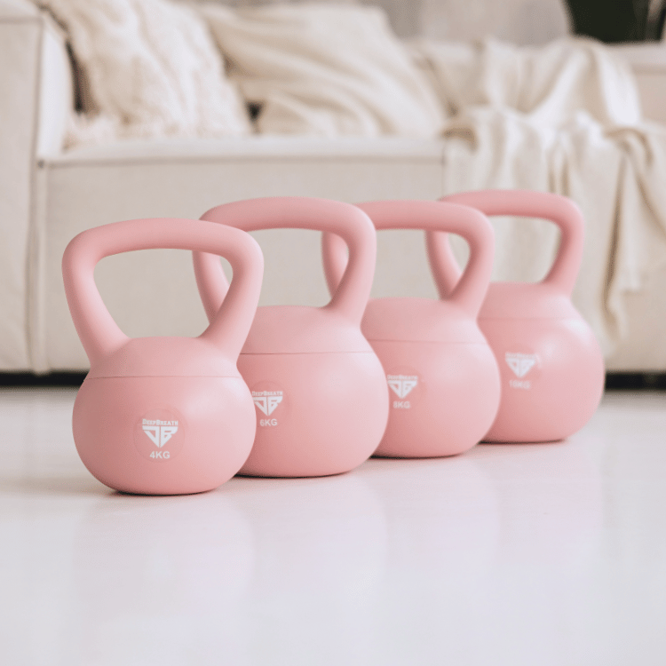 Zestaw 4 Kettlebells miękkie - Pink (4 kg, 6 kg, 8 kg, 10 kg) - Deep Breath
