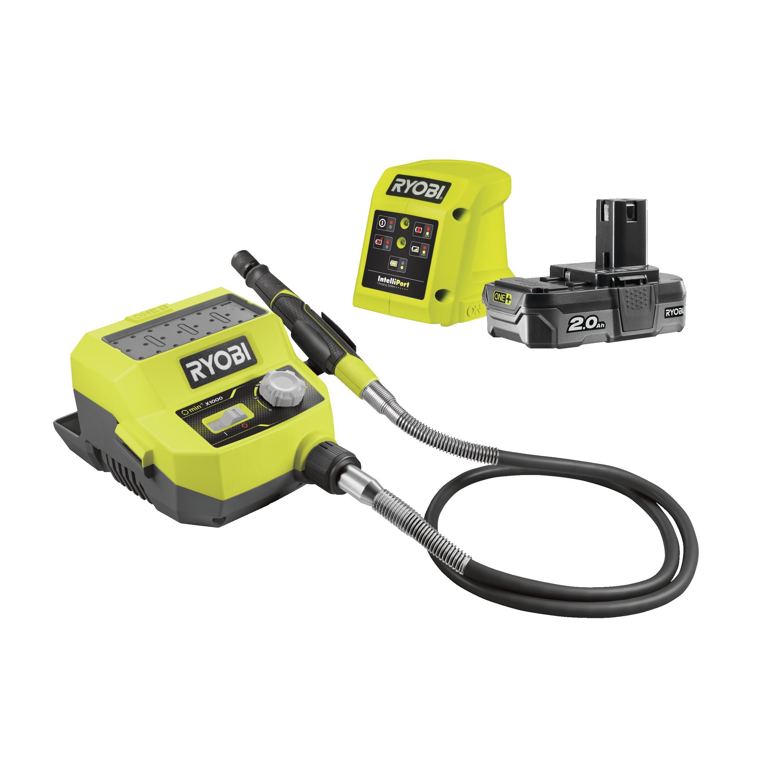 Miniszlifierka 18 V ONE+ w zestawie z akumulatorem 2.0 Ah oraz ładowarką