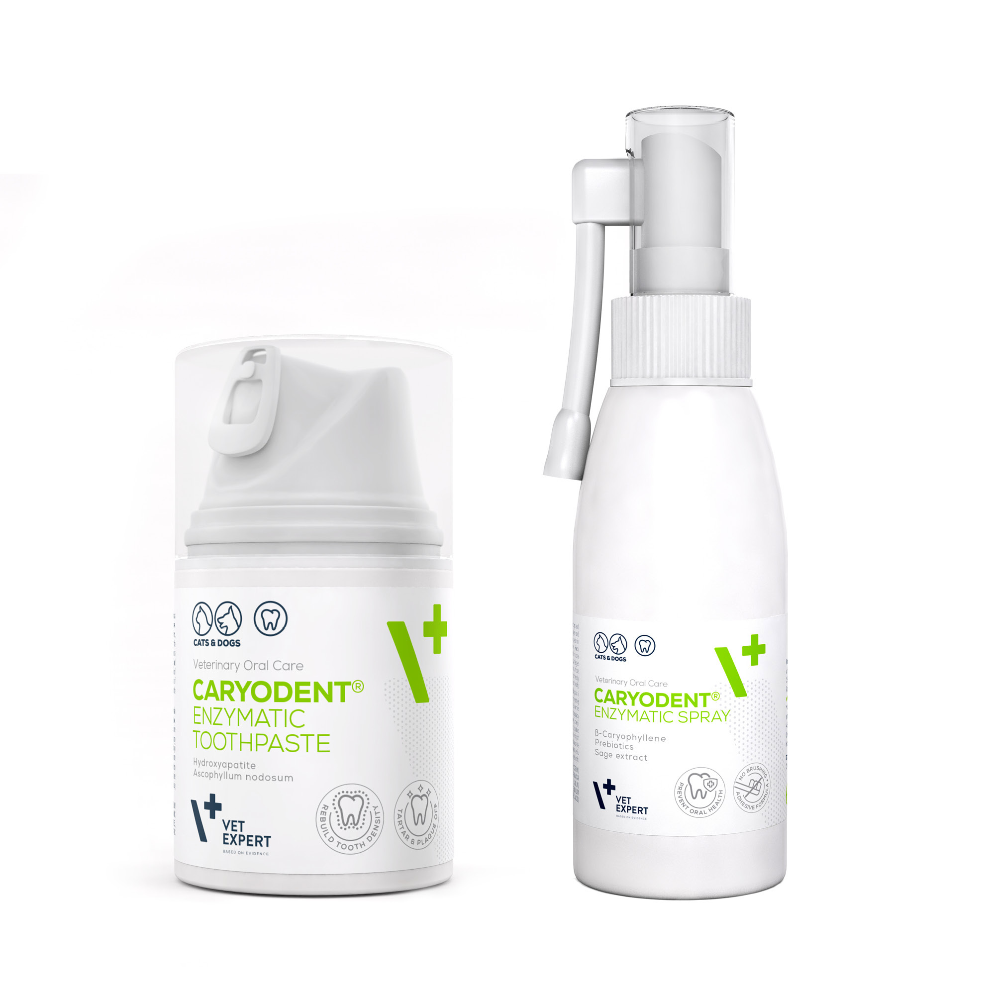 VET EXPERT CARYODENT zestaw ENZYMATIC TOOTHPASTE i SPRAY - pasta do zębów i spray do higieny jamy ustnej psa i kota