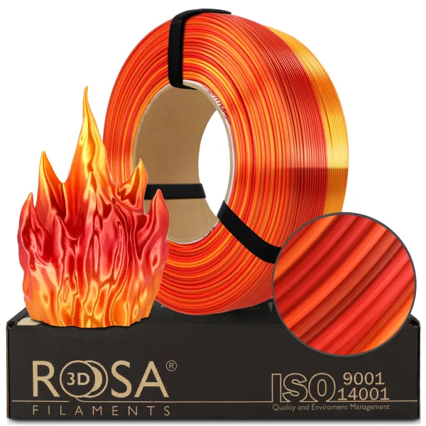 Filament 3D ReFill PLA Rainbow Silk Fire