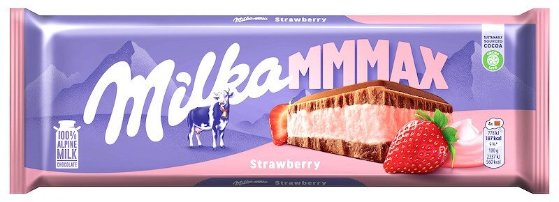 Czekolada Milka Strawberry, truskawkowa, 300g