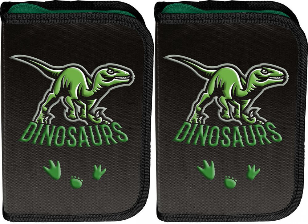 2x Piórnik szkolny Paso Dinosaur, 1-komorowy, bez wyposażenia