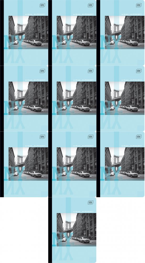 10x Zeszyt w kratkę Interdruk UV Black & White, A5, 60 kartek, mix wzorów