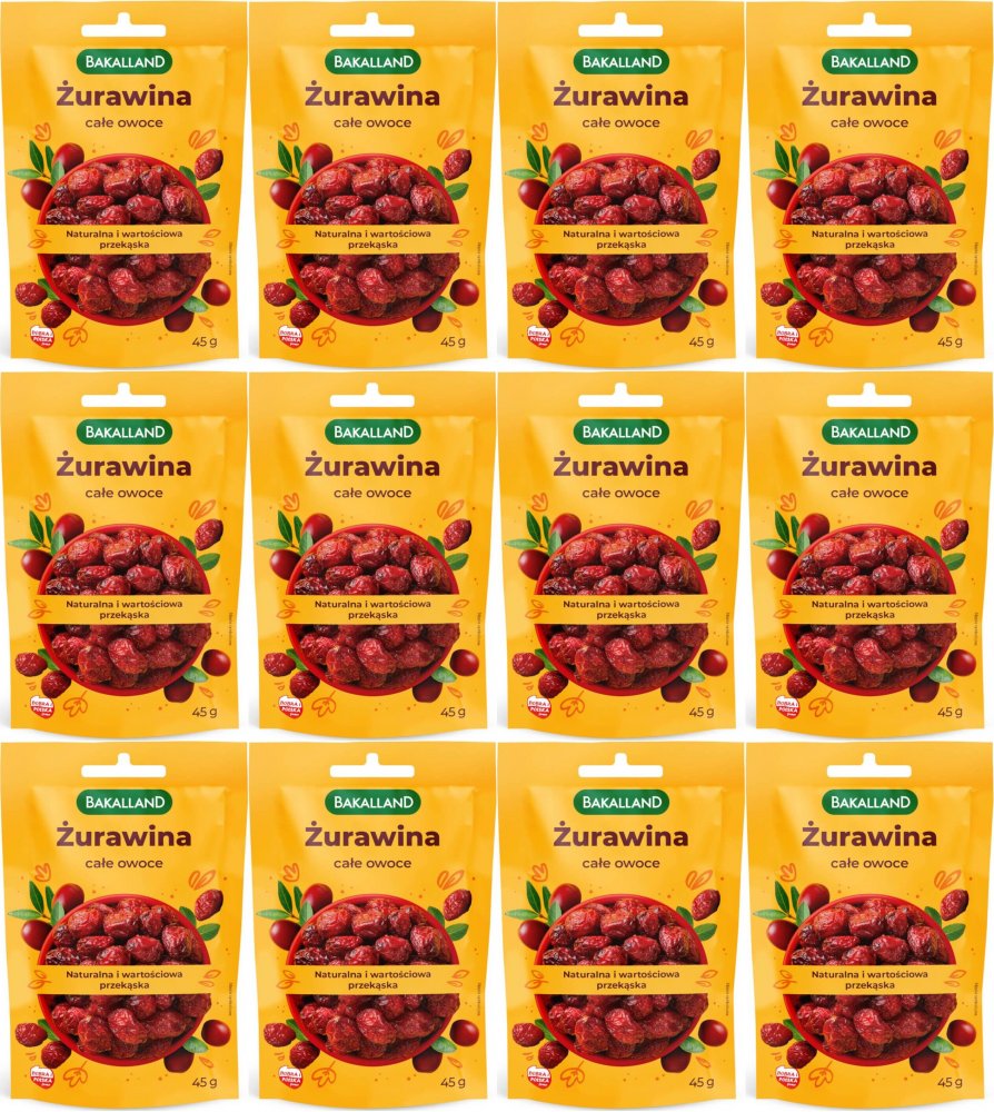 12x Żurawina całe owoce Bakalland, 45g