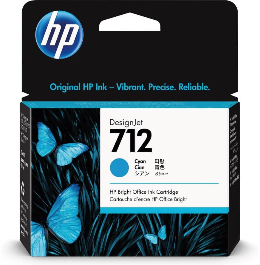 Tusz HP 712 (3ED67A), 29ml, cyan (błękitny)
