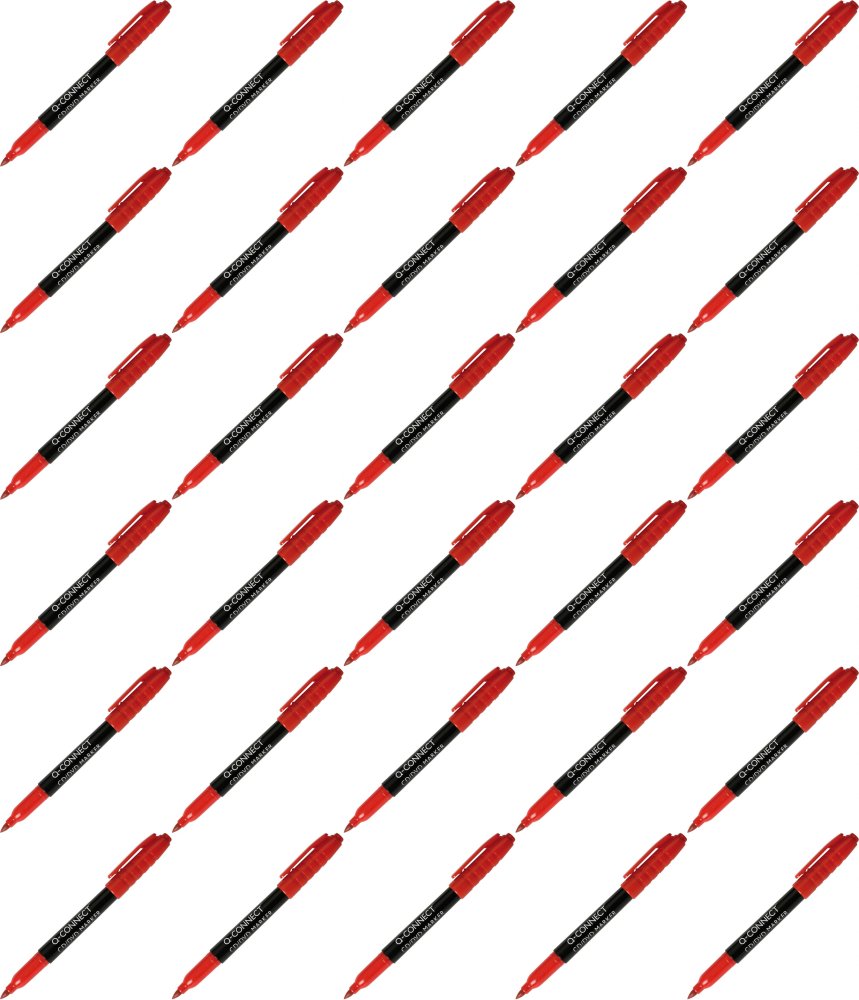 100x Marker do płyt CD i DVD Q-Connect, okrągła, 1mm, czerwony