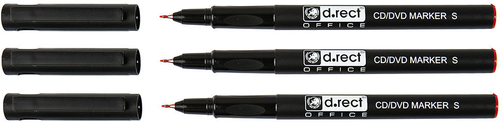 3x foliopis D.Rect, okrągła, 0.4-0.5 mm, czerwony