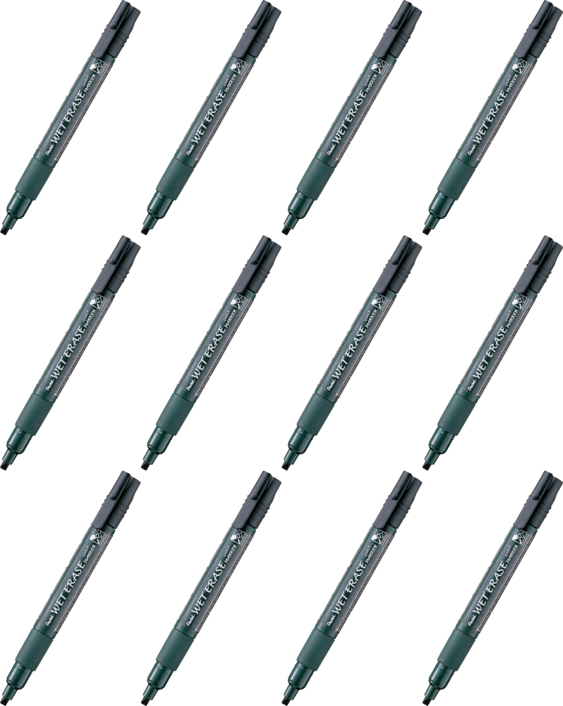 12x Marker kredowy Pentel SMW26 cienki, ścięta, 4.3mm, czarny