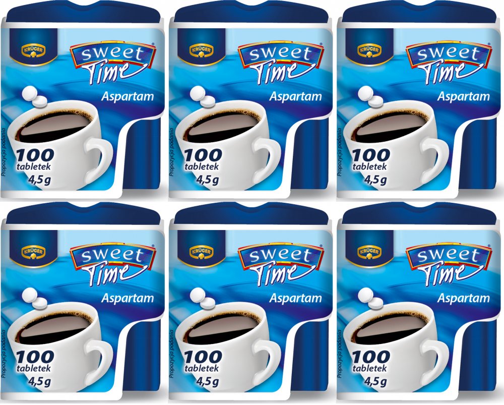6x Słodzik Krüger Sweet Time, w tabletkach, 4.5g, 100 sztuk
