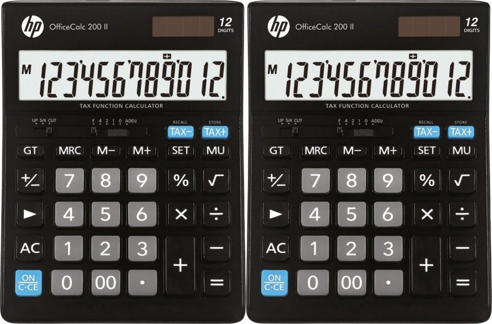 2x Kalkulator biurowy HP-OC 200 II/INT BX, 12-cyfr, czarny